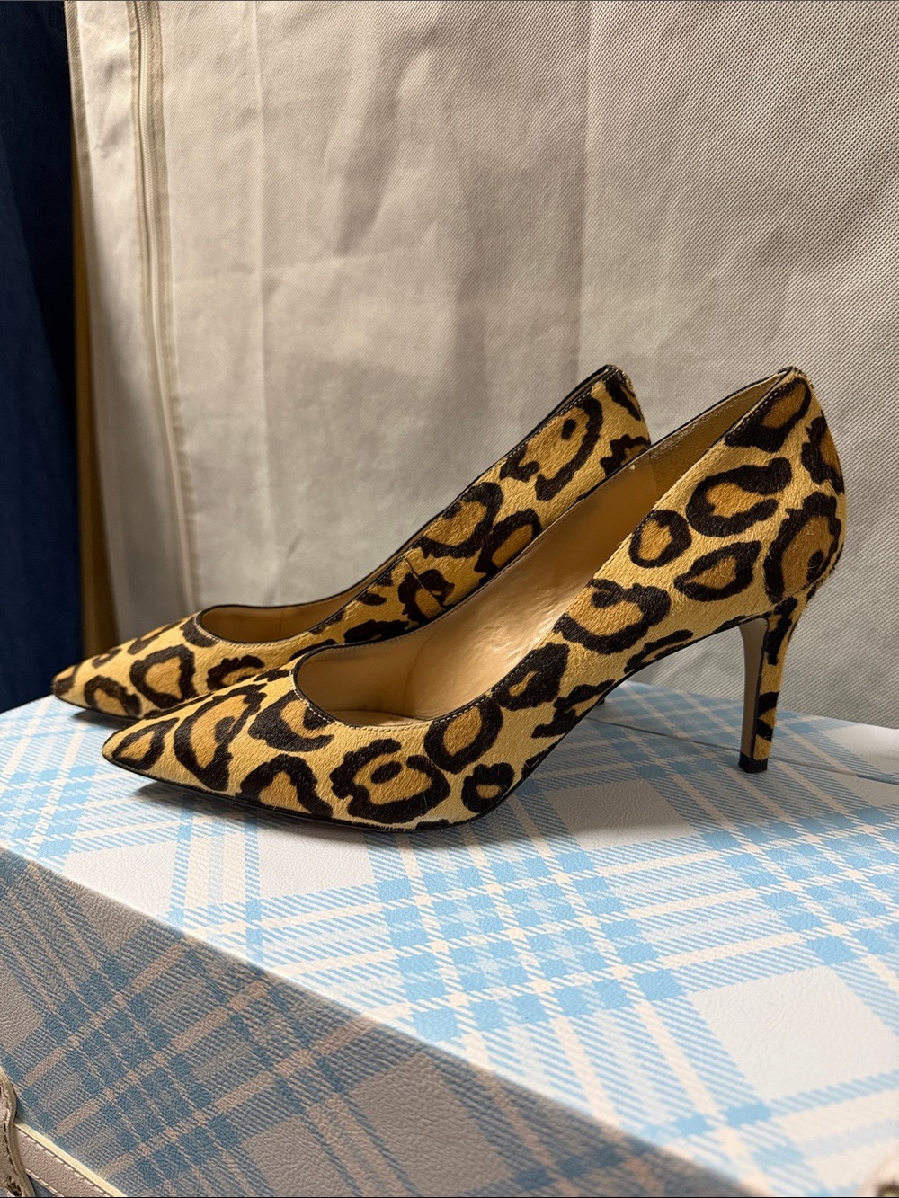 Sam Edelman Leopard-Print Pointed Toe Heels - Brown/Black - Picture 2 of 3